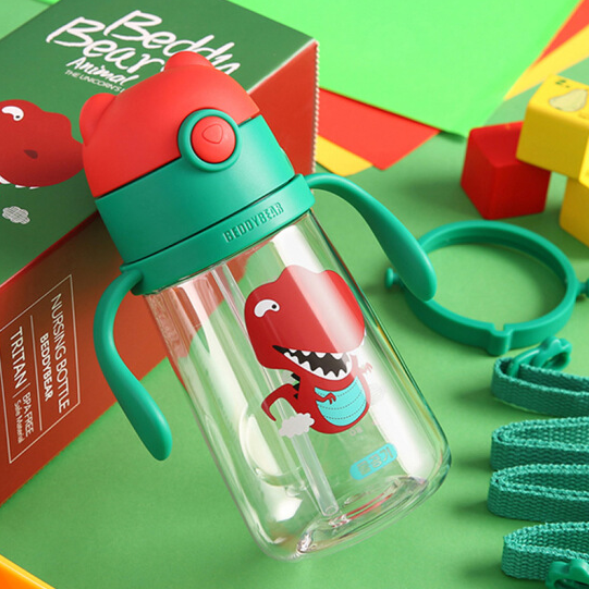 杯具熊夏季吸管兒童學飲杯