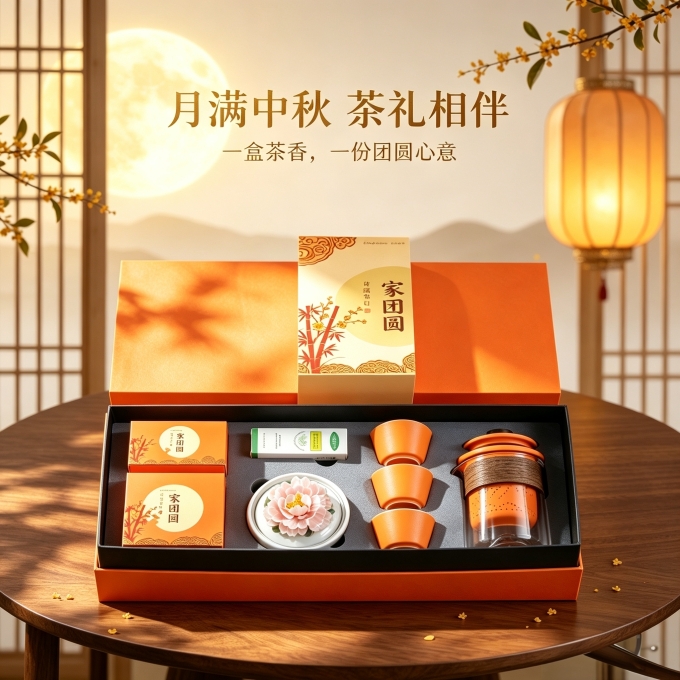 家团圆·中秋瓷礼快客杯套装